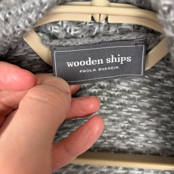 Wooden Ships (Anthropologie) Gray cardigan S/M mohair wool cozy minimalist comfy - Picture 6 of 7